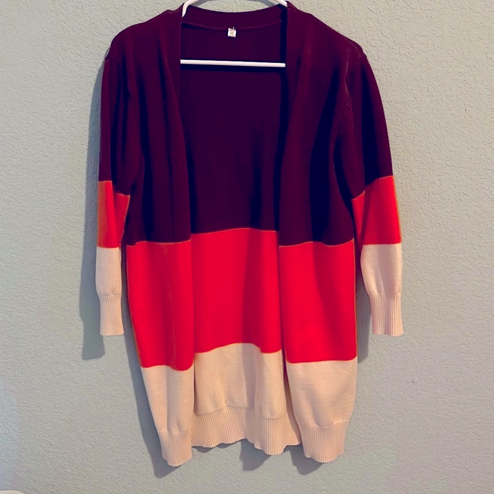 Women’s color block cardigan